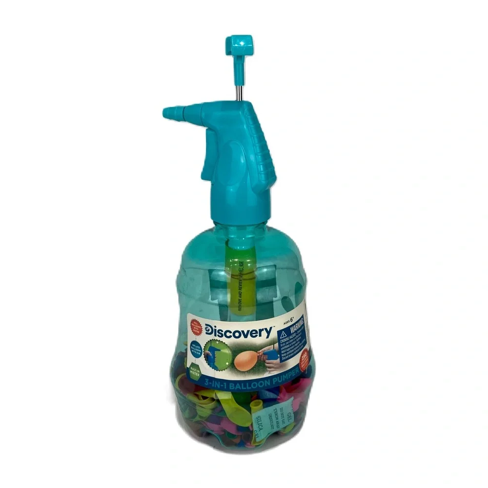Discovery 3-In-1 Balloon Pumper 250 Balloons Included Ages 6+ Built-In Mister
